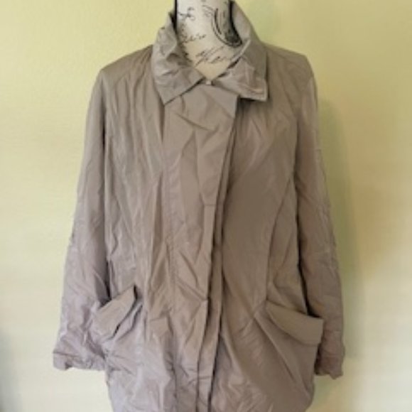 Bebe Women's Waterproof Hooded Travel Jacket – Lightweight, Packable, XL, Taupe - Picture 1 of 5